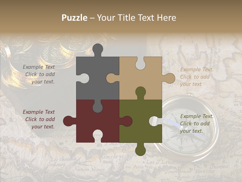 Treasure Chest And Map PowerPoint Template