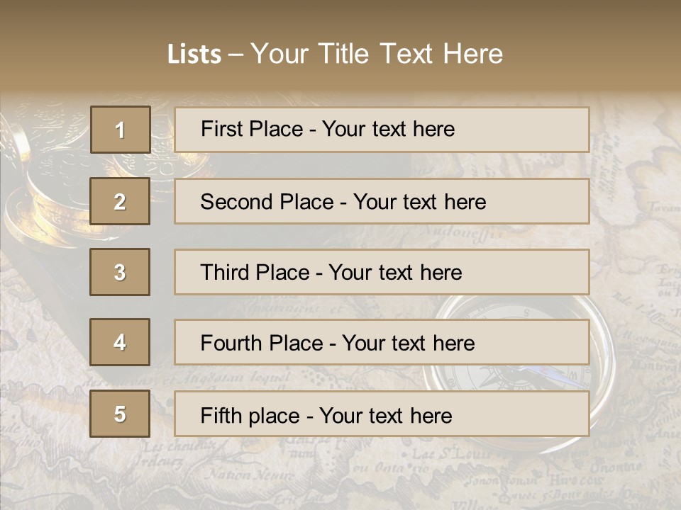 Treasure Chest And Map PowerPoint Template