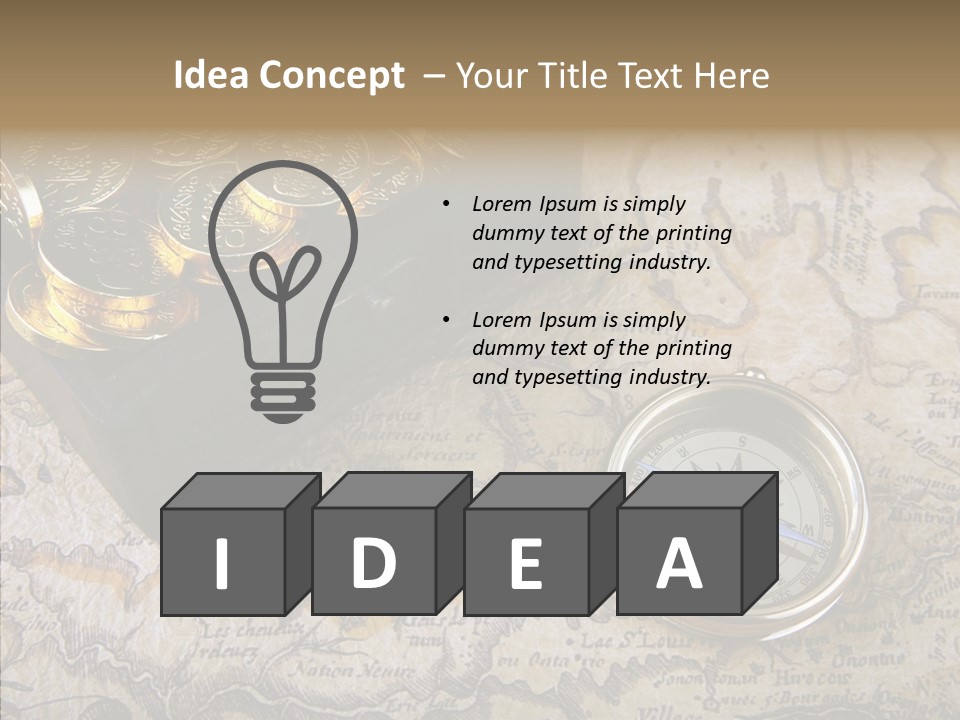 Treasure Chest And Map PowerPoint Template