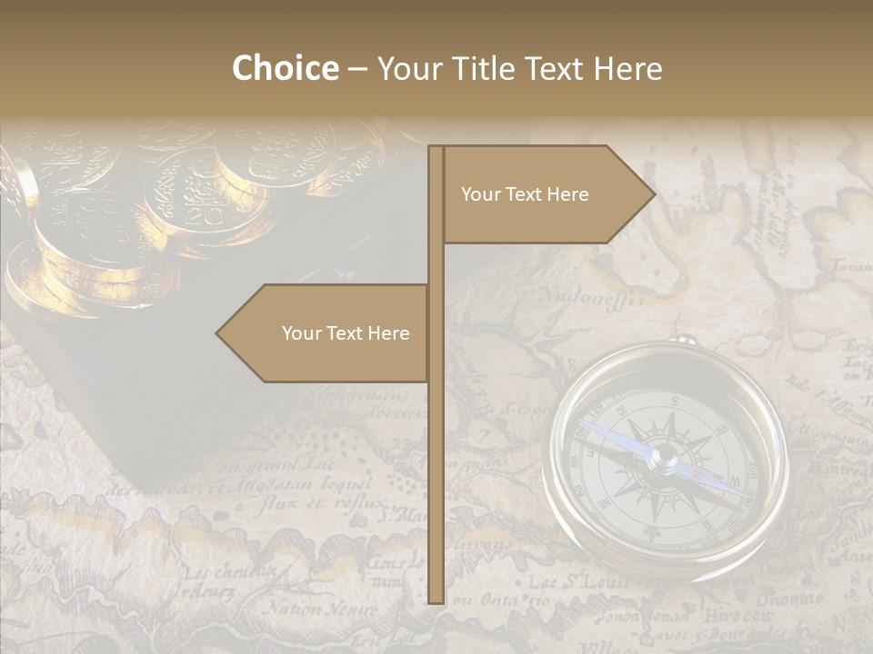 Treasure Chest And Map PowerPoint Template