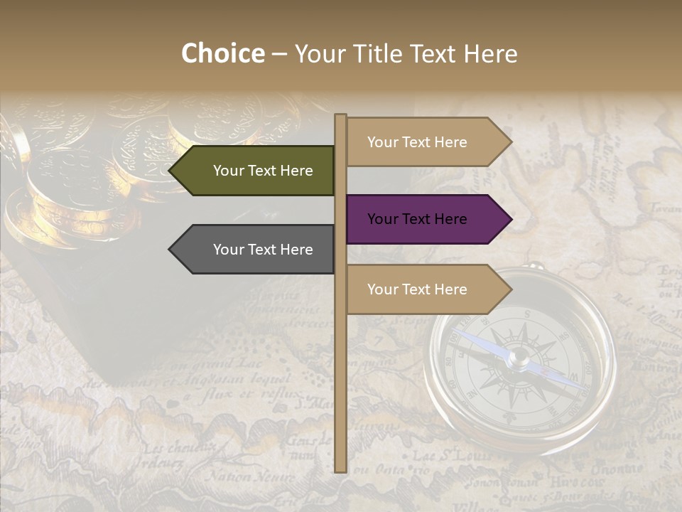 Treasure Chest And Map PowerPoint Template