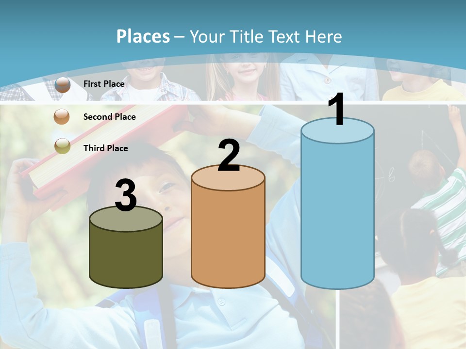 School Children Studying PowerPoint Template