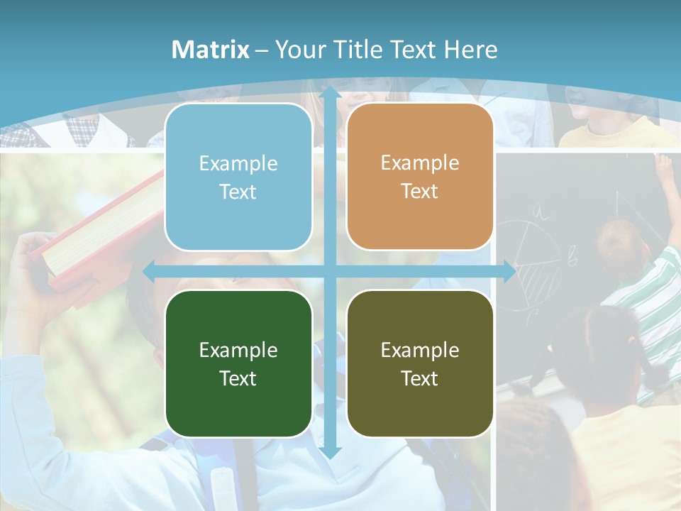 School Children Studying PowerPoint Template