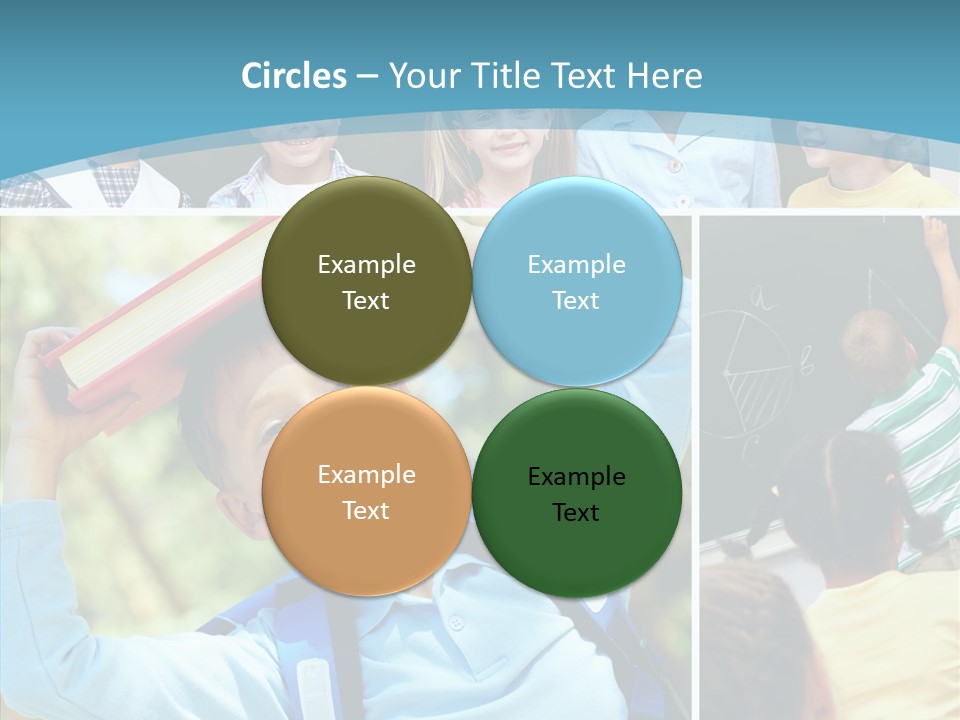 School Children Studying PowerPoint Template