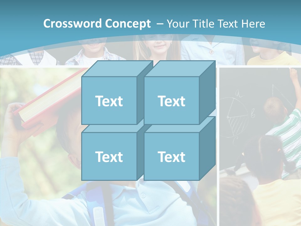 School Children Studying PowerPoint Template