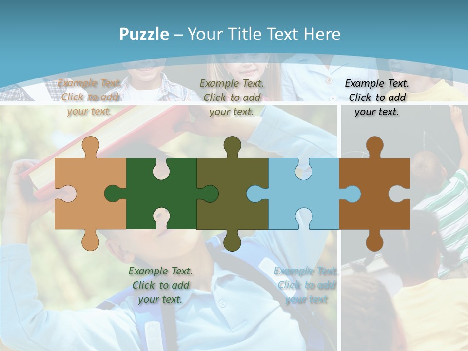 School Children Studying PowerPoint Template