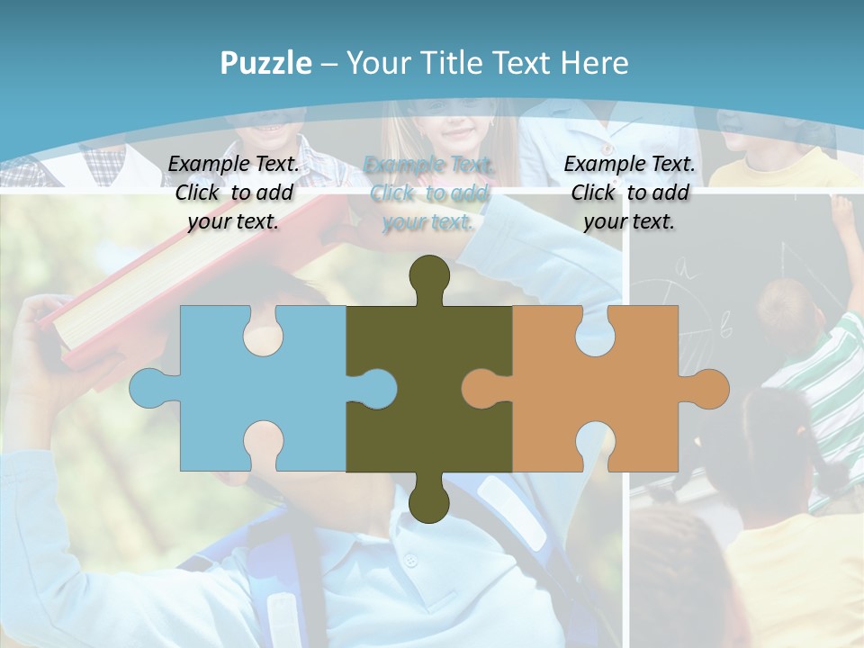 School Children Studying PowerPoint Template