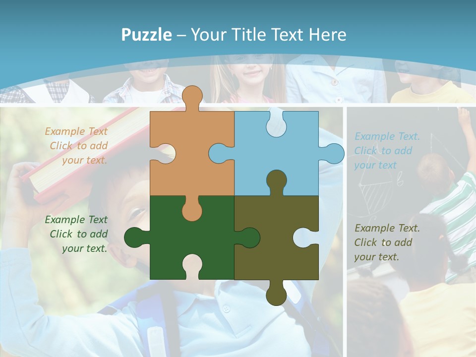 School Children Studying PowerPoint Template