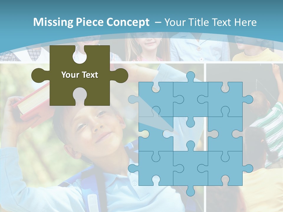 School Children Studying PowerPoint Template