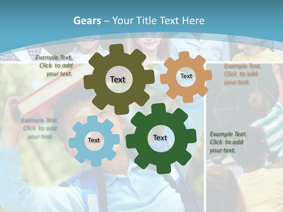 School Children Studying PowerPoint Template