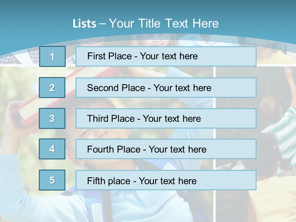 School Children Studying PowerPoint Template