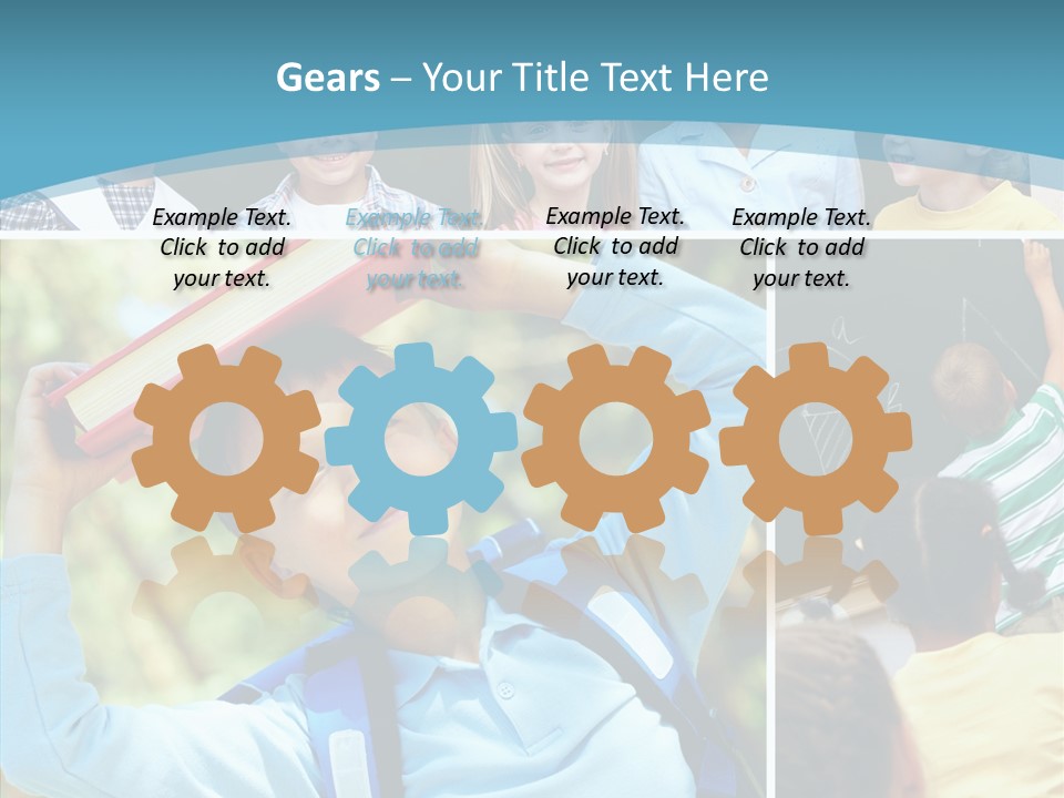 School Children Studying PowerPoint Template