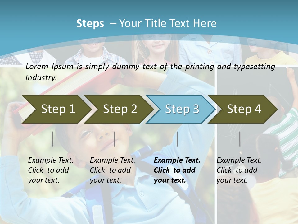 School Children Studying PowerPoint Template