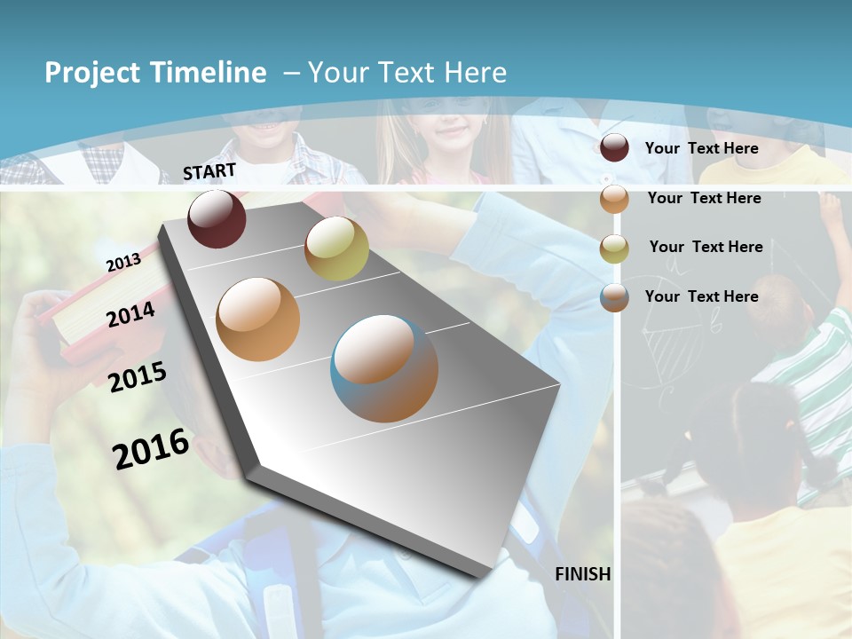 School Children Studying PowerPoint Template