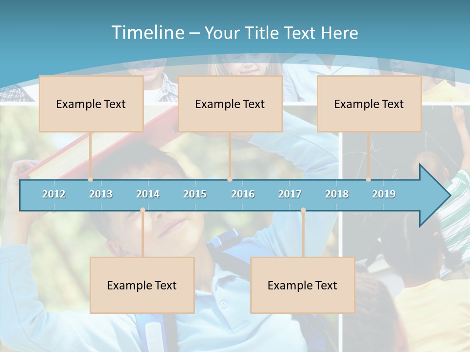 School Children Studying PowerPoint Template