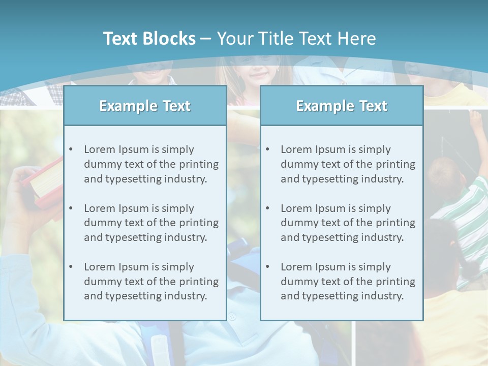 School Children Studying PowerPoint Template