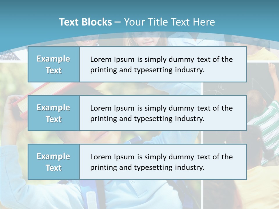 School Children Studying PowerPoint Template