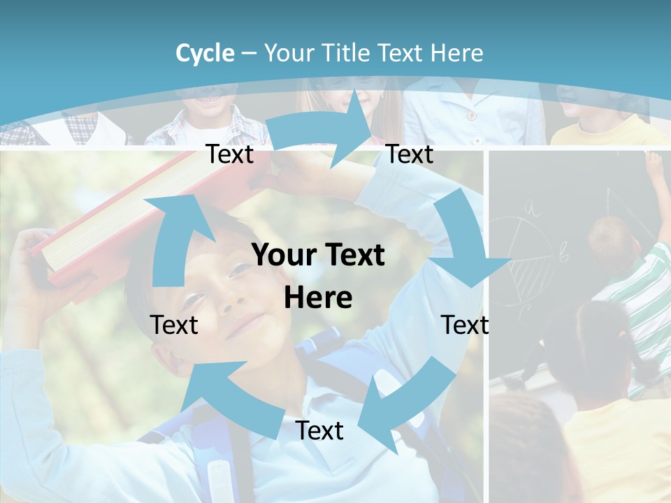School Children Studying PowerPoint Template