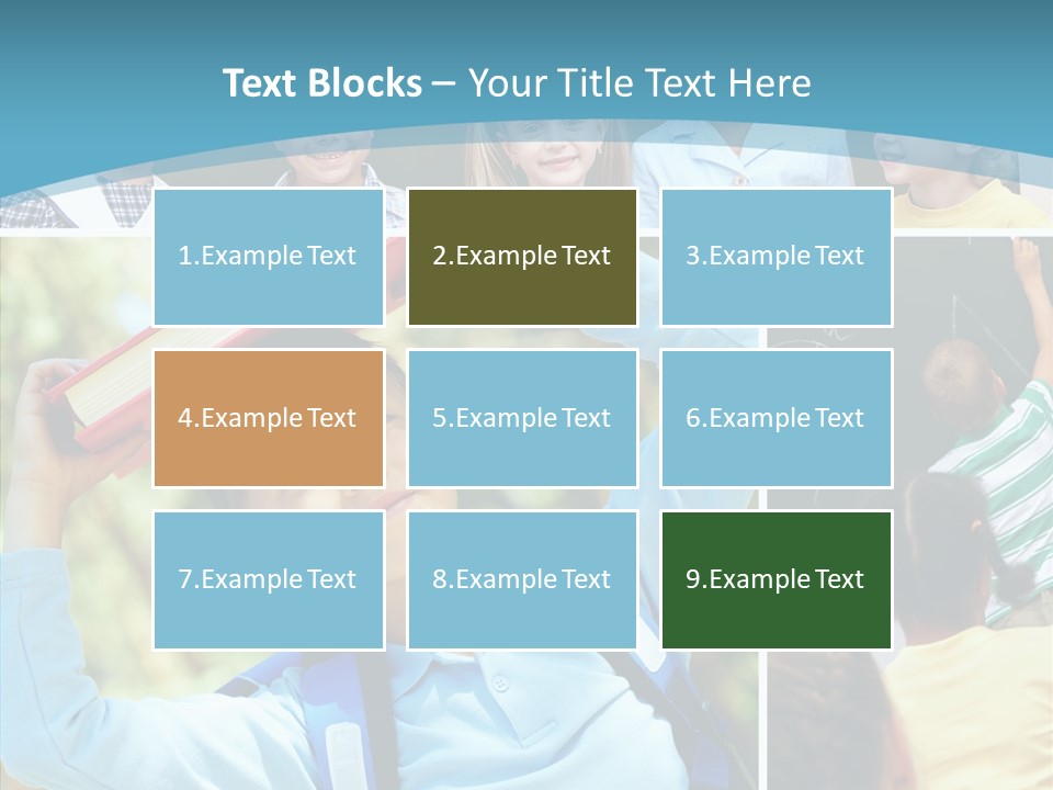 School Children Studying PowerPoint Template