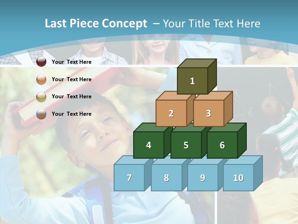 School Children Studying PowerPoint Template