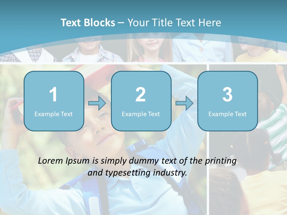 School Children Studying PowerPoint Template