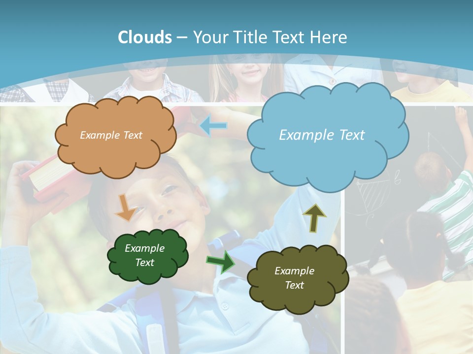 School Children Studying PowerPoint Template