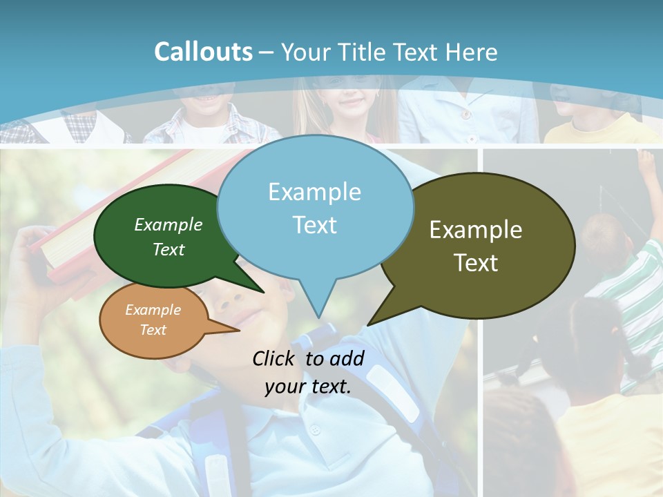 School Children Studying PowerPoint Template
