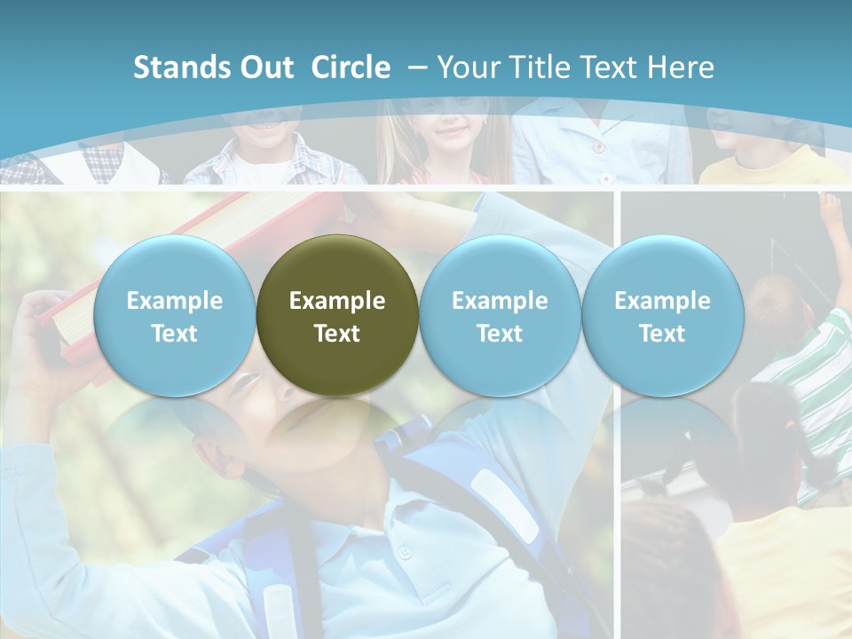 School Children Studying PowerPoint Template