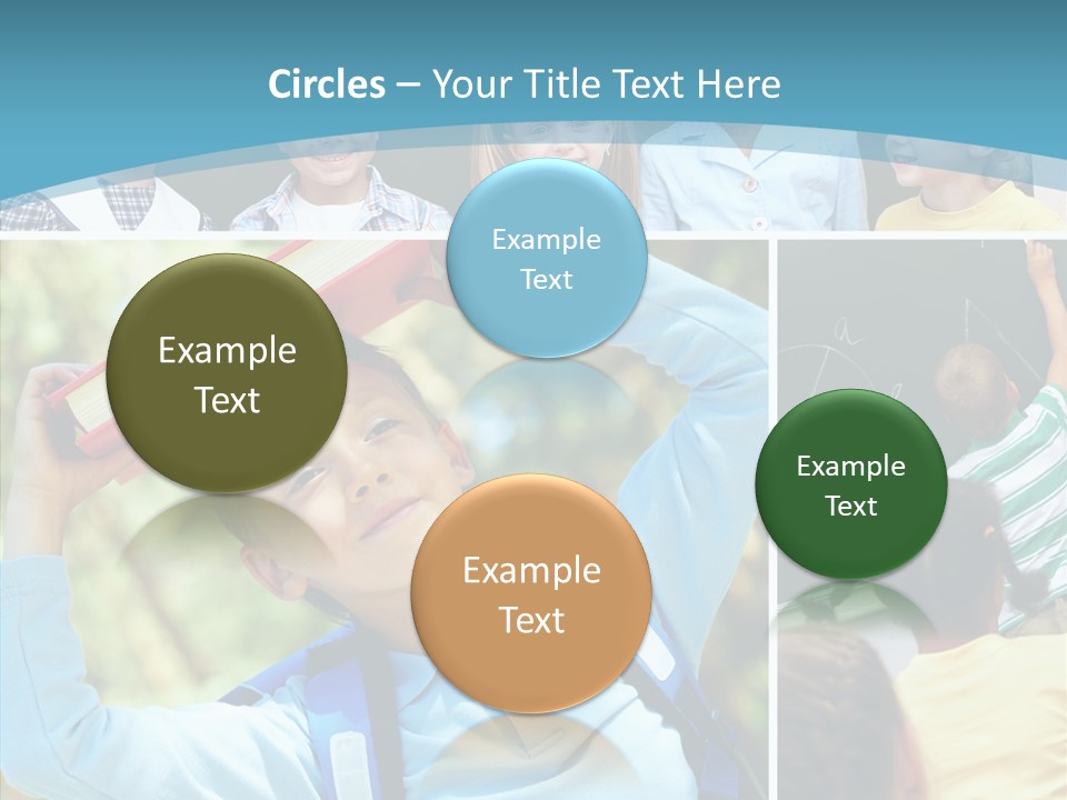 School Children Studying PowerPoint Template