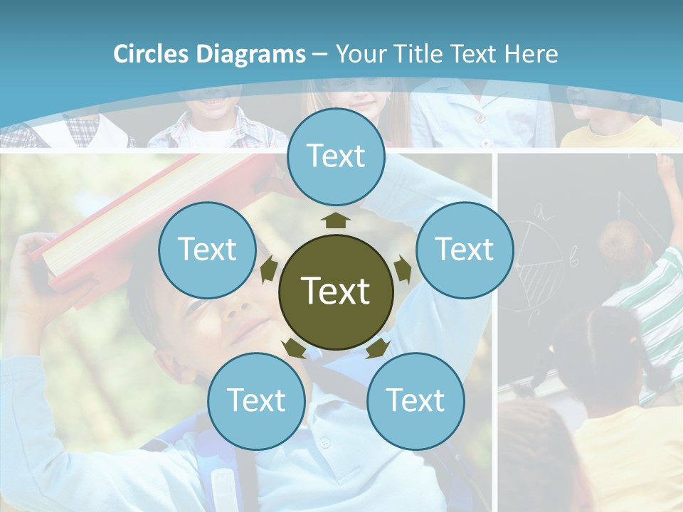 School Children Studying PowerPoint Template