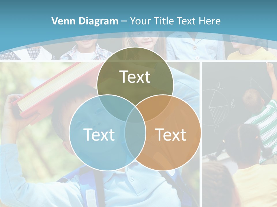 School Children Studying PowerPoint Template