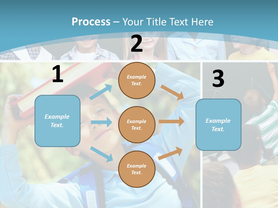 School Children Studying PowerPoint Template