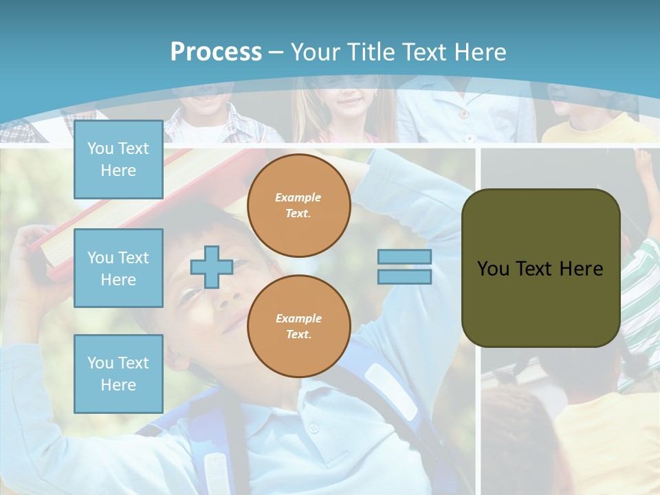 School Children Studying PowerPoint Template
