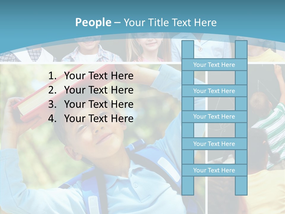 School Children Studying PowerPoint Template