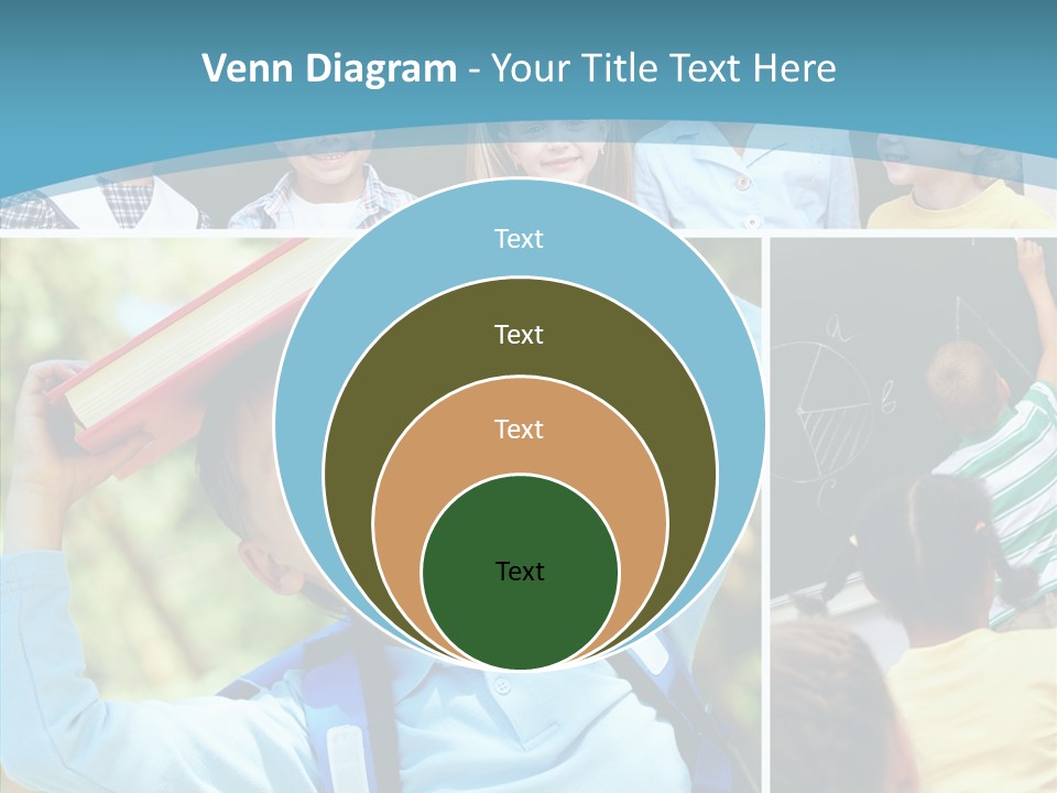 School Children Studying PowerPoint Template
