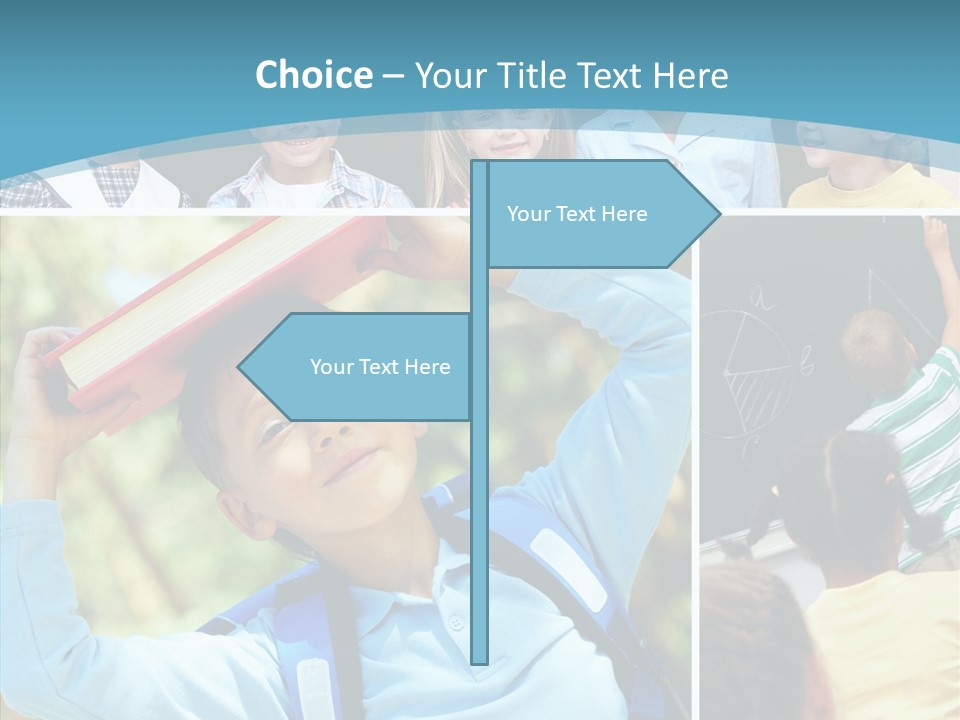 School Children Studying PowerPoint Template