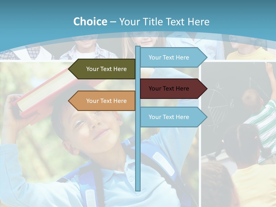 School Children Studying PowerPoint Template