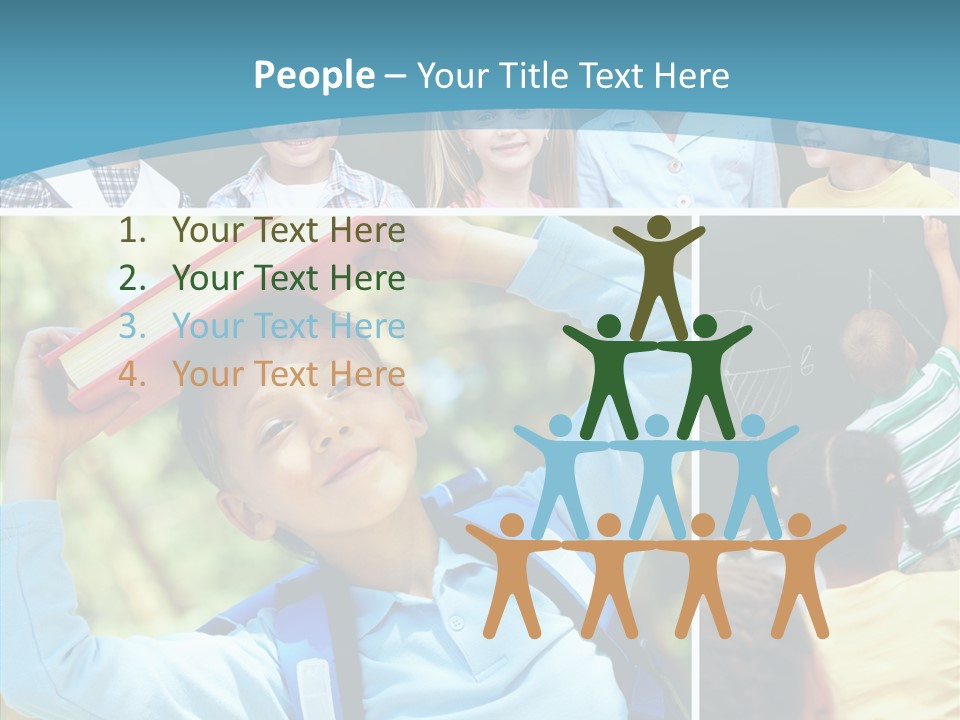 School Children Studying PowerPoint Template