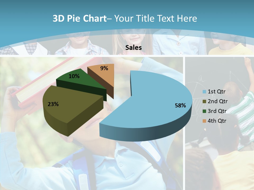 School Children Studying PowerPoint Template
