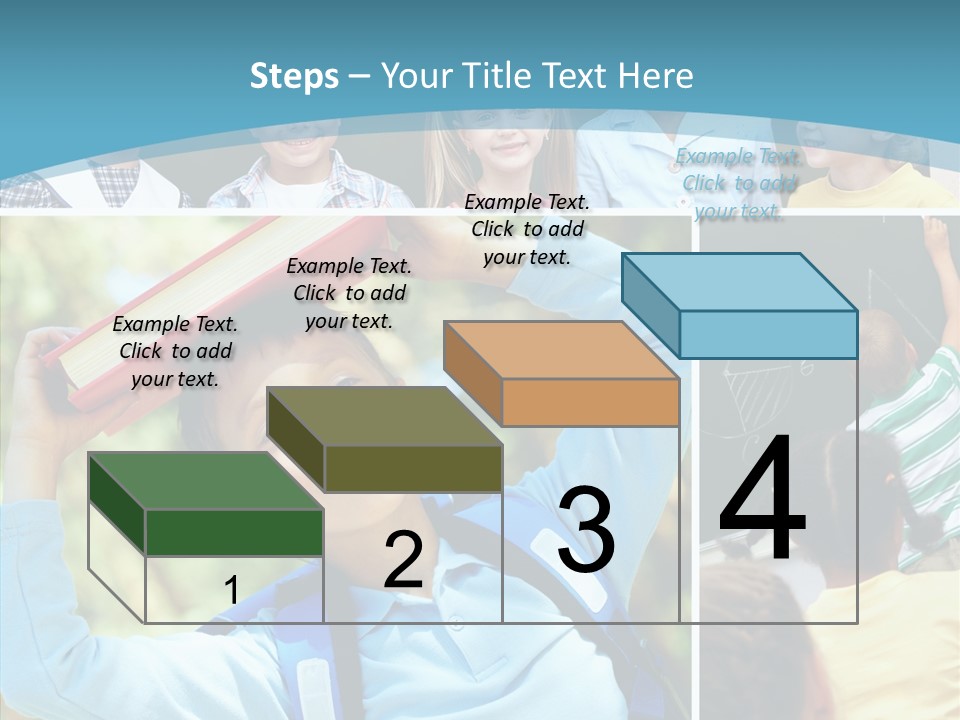 School Children Studying PowerPoint Template