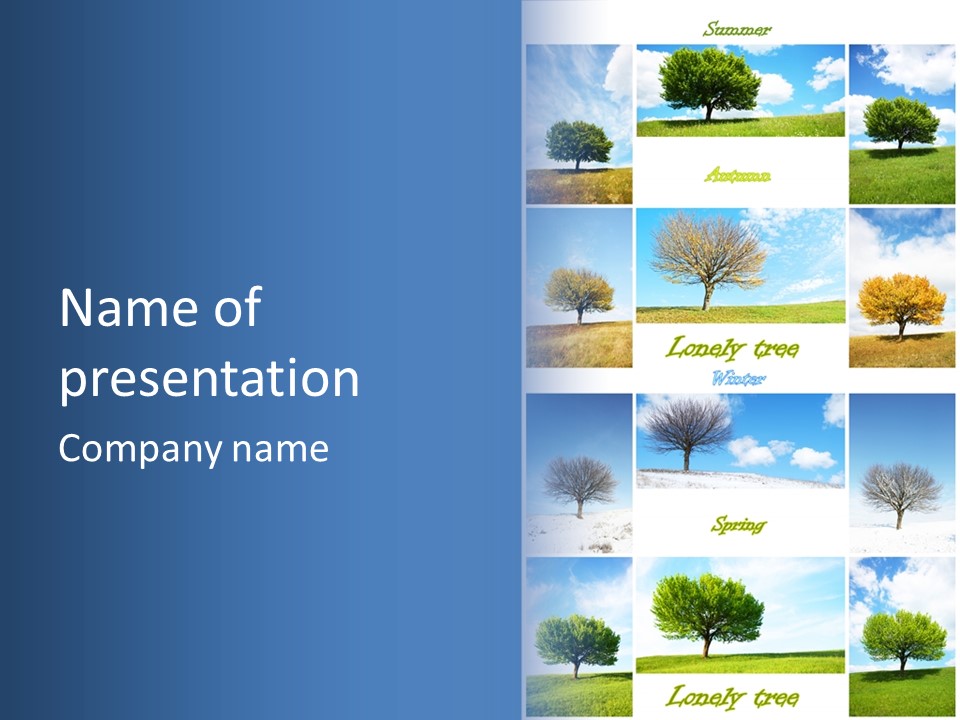 Cold Four Grass PowerPoint Template