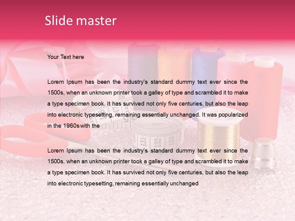 Needle Thread Scissors PowerPoint Template