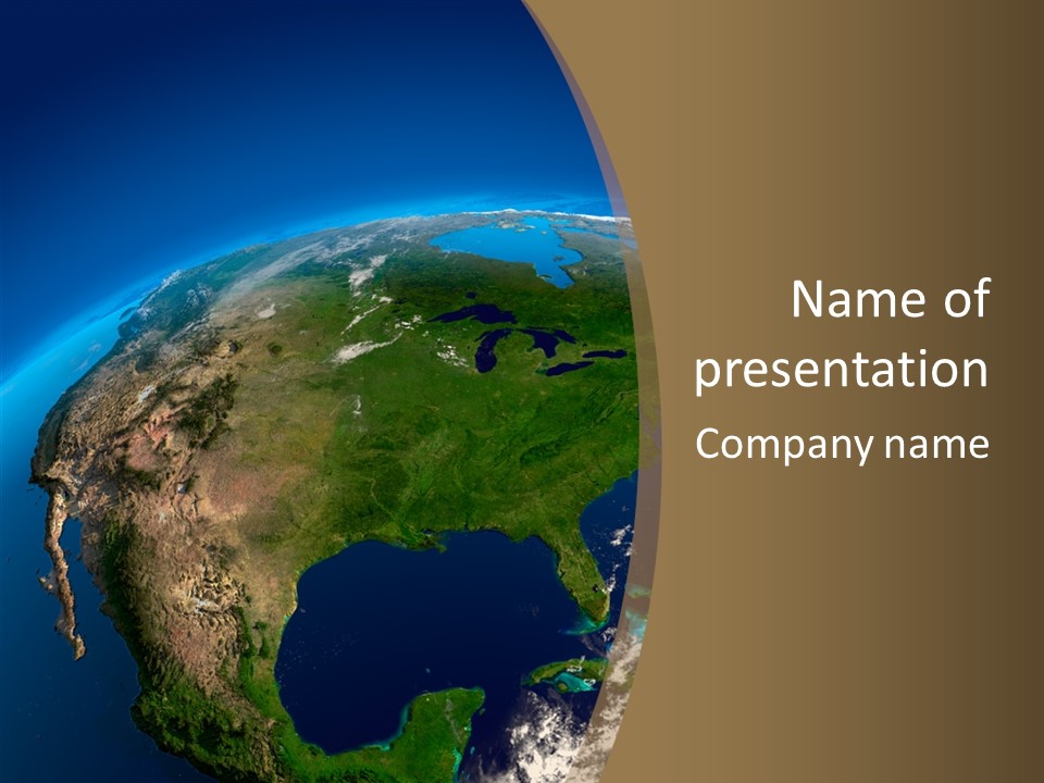 North America Continent PowerPoint Template