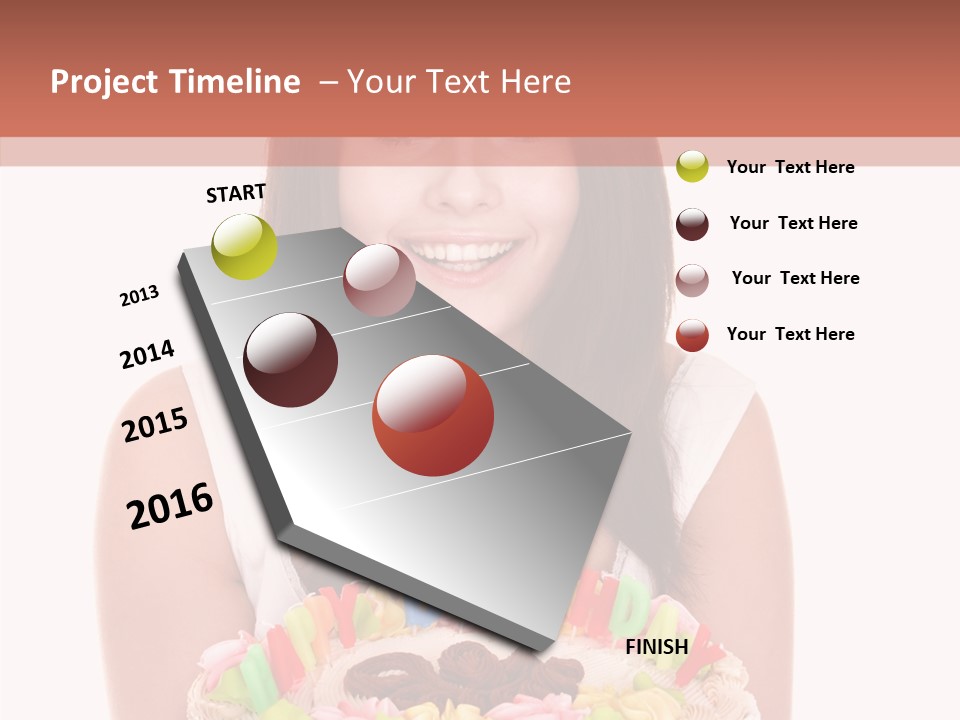 Holding A Cake PowerPoint Template