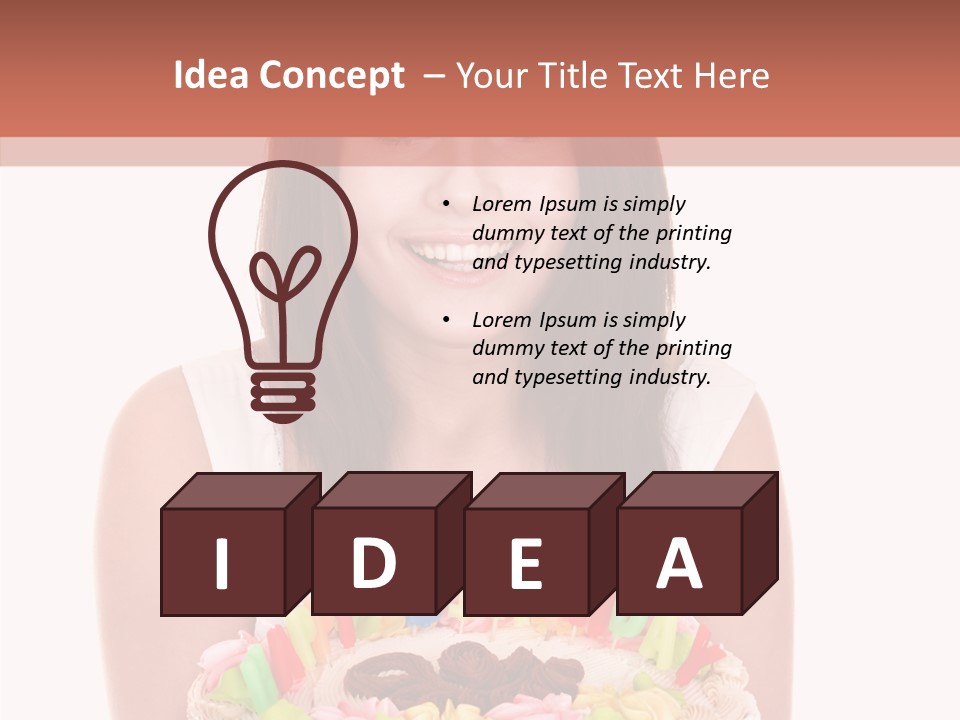 Holding A Cake PowerPoint Template