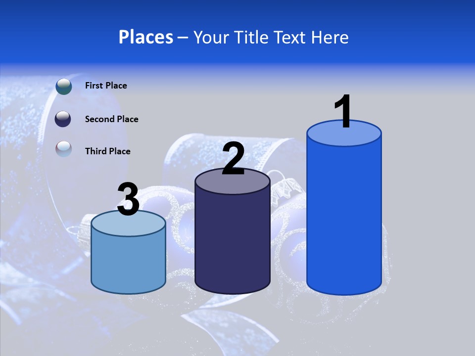 Blue Christmas Balls PowerPoint Template