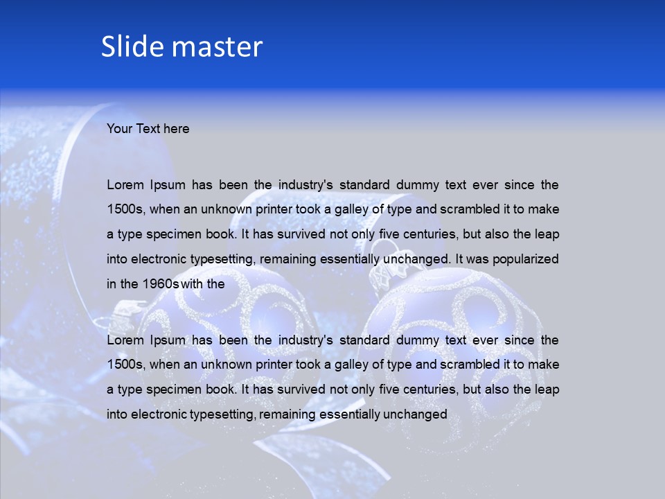 Blue Christmas Balls PowerPoint Template