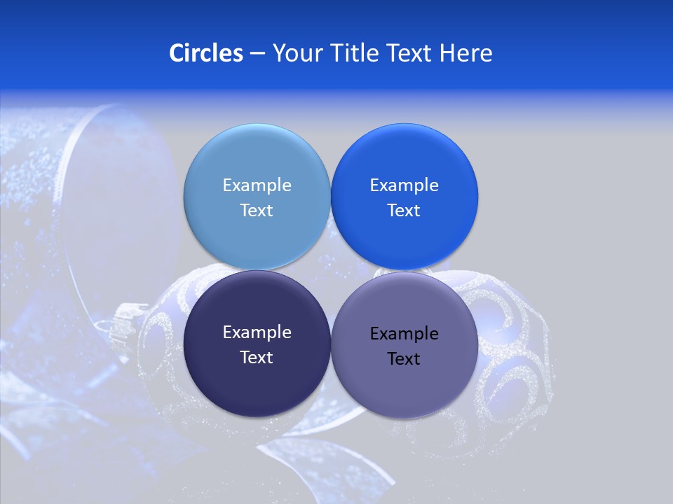 Blue Christmas Balls PowerPoint Template