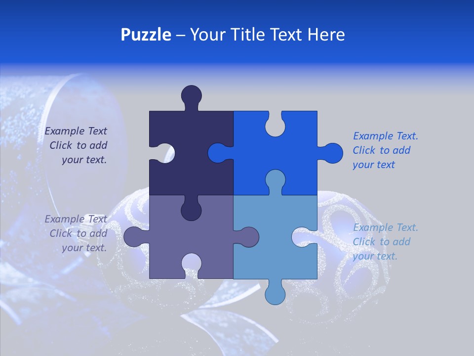 Blue Christmas Balls PowerPoint Template