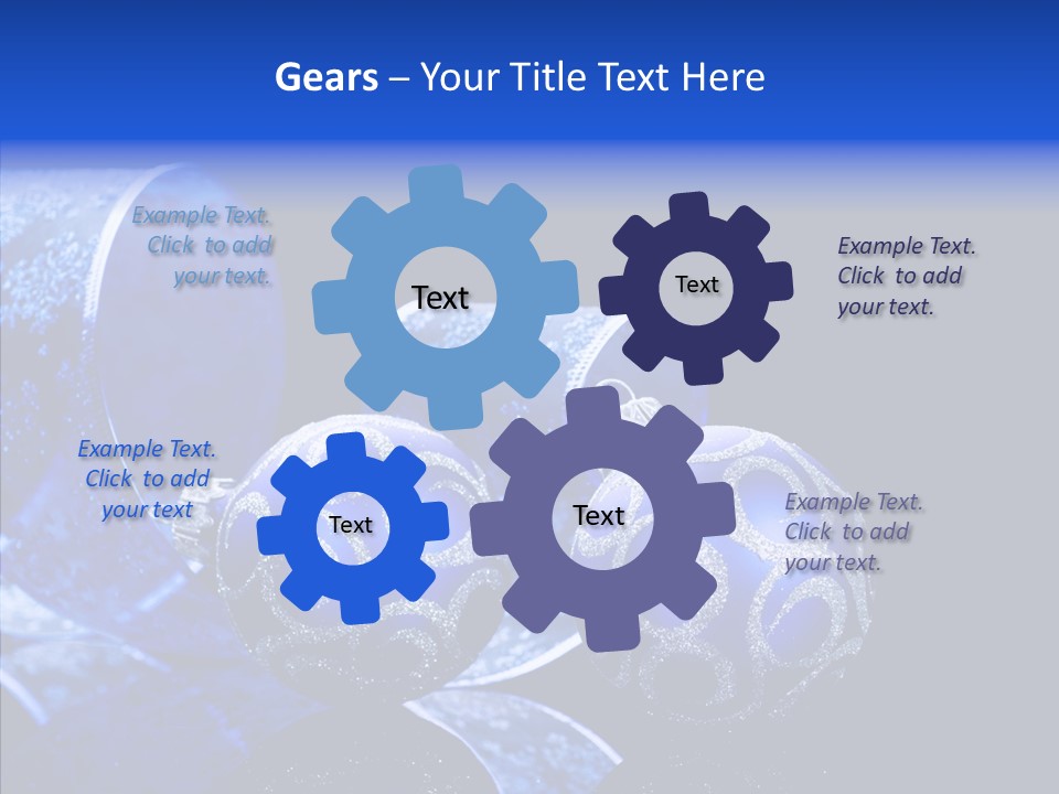 Blue Christmas Balls PowerPoint Template